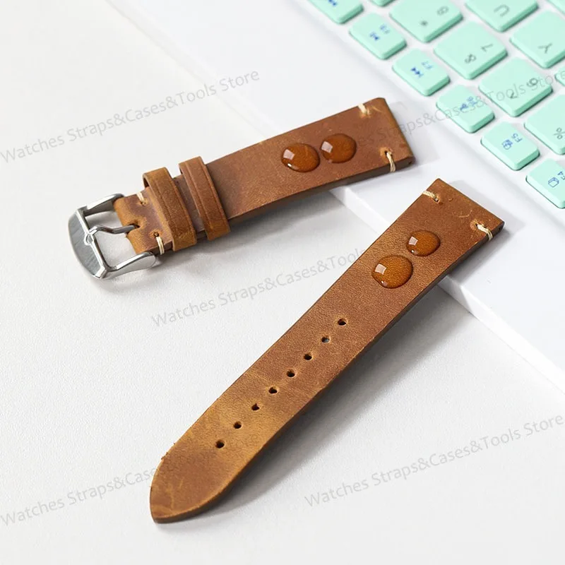 Vintage Crazy Horse Leather Watchband - Universal Fit