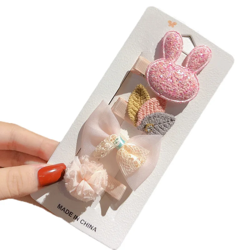 Animal Crown Flower Baby Hairpins Sweet Princess Girls Barrettes Kids Hair Accessories 12Pcs Set