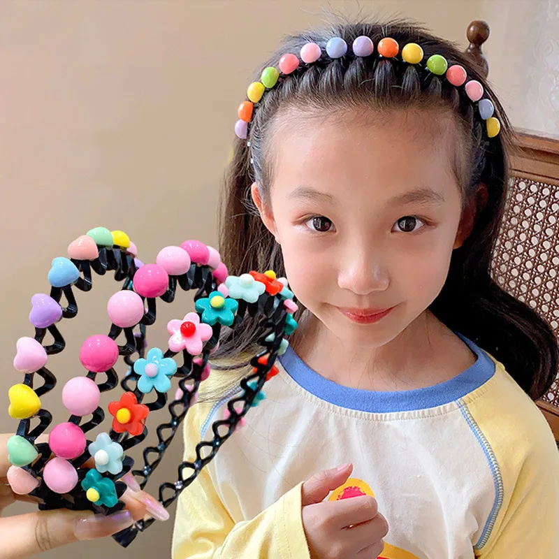 

Cute Colorful Flower Round Star Heart Wave Metal Hairband For Girls Lovely Hair Decorate Headband Kids Sweet Hair Accessories