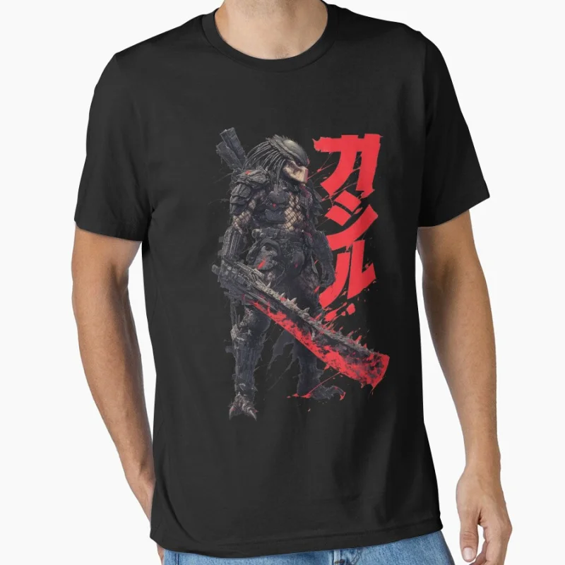 The Predator Manga Cover Poster 80er Jahre Horror Science Fi Monster Hunter Alien bedrucktes T-Shirt für Männer große Größe Erwachsene Tops S-6XL