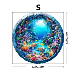 Ocean Wonders Wooden Puzzle - Artistic Animal Shapes, Relaxing Adult Gift, Exquisite Boxed Set with Decorative Artworks (Z153-S)