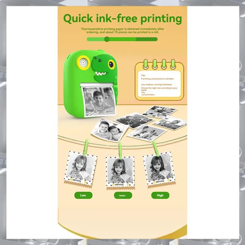 Hot Selling-Kids Camera Instant Print Mini Printer 2.4 Inch Screen 12MP 1080P HD Video Camera Kids Instant Digital Camera,Kids C