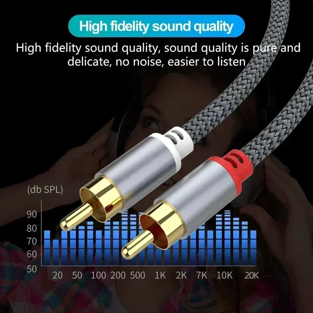 RCA Cable 2 Rca To 2 Rca Stereo Cables Male To Male Aux Cable Jack
