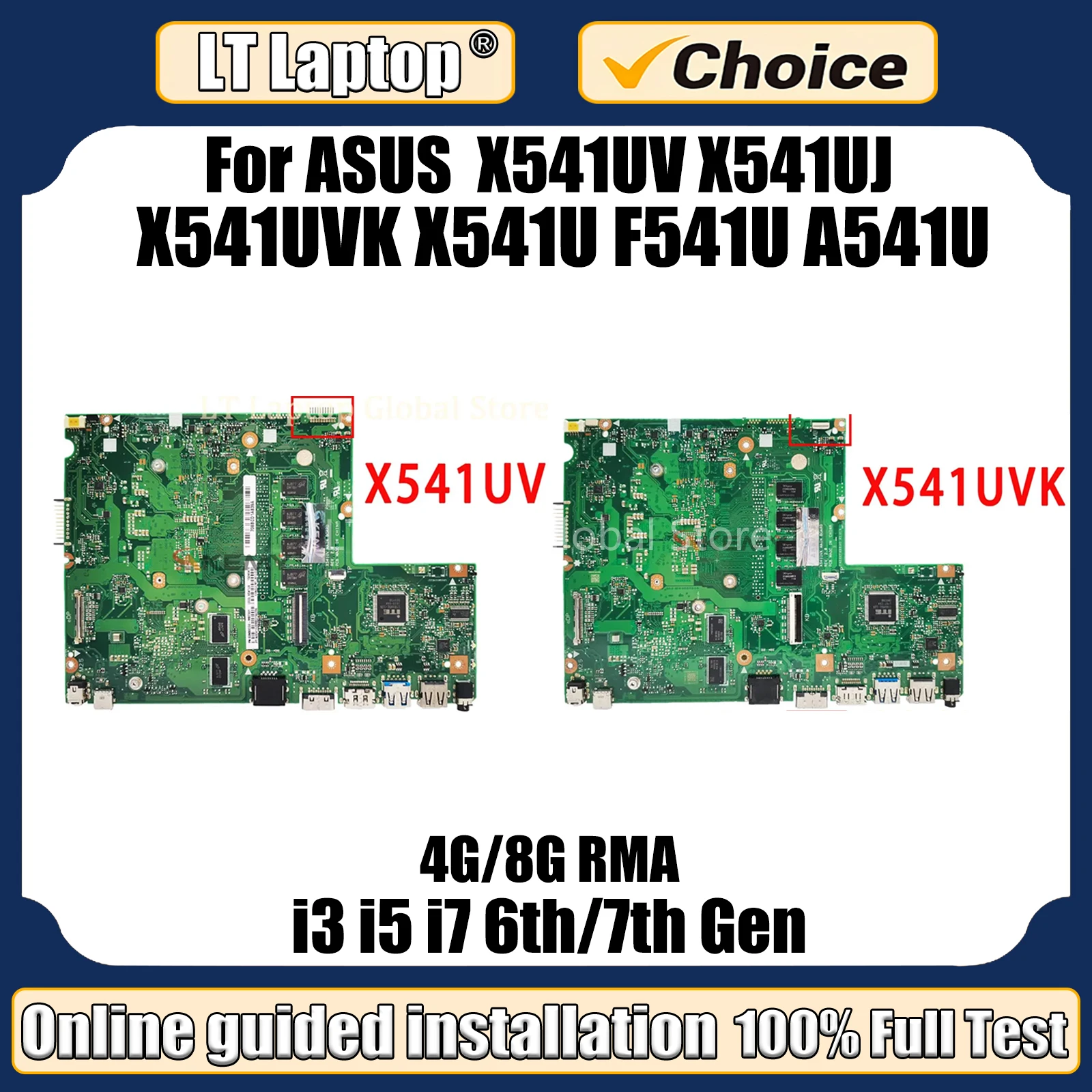 LT Laptop X541UV Motherboard For ASUS X541UJ X541UVK X541U F541U A541U Mainboard I3 I5 I7 CPU GT920M 4GB/8GB-RAM