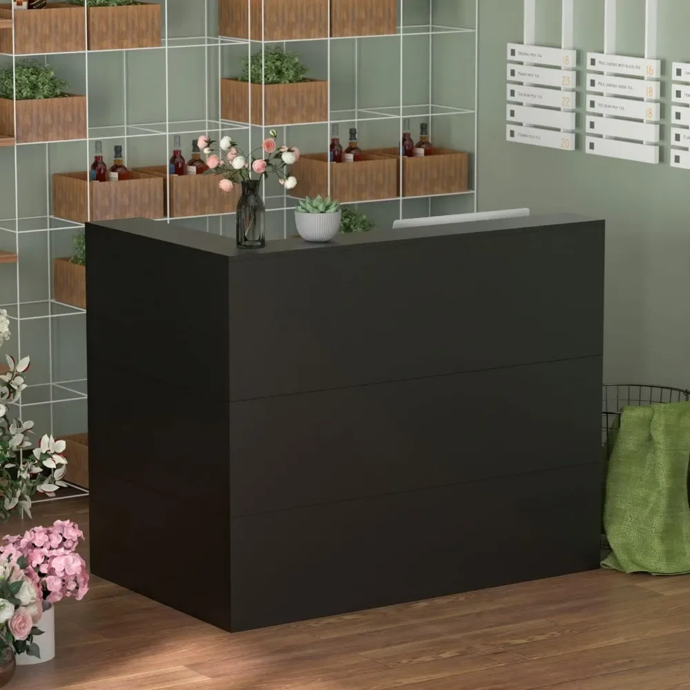 Modern Reception Desk Counter Desk Large Storage Shelves and Drawers Retail Counter Front Desk for Reception Room