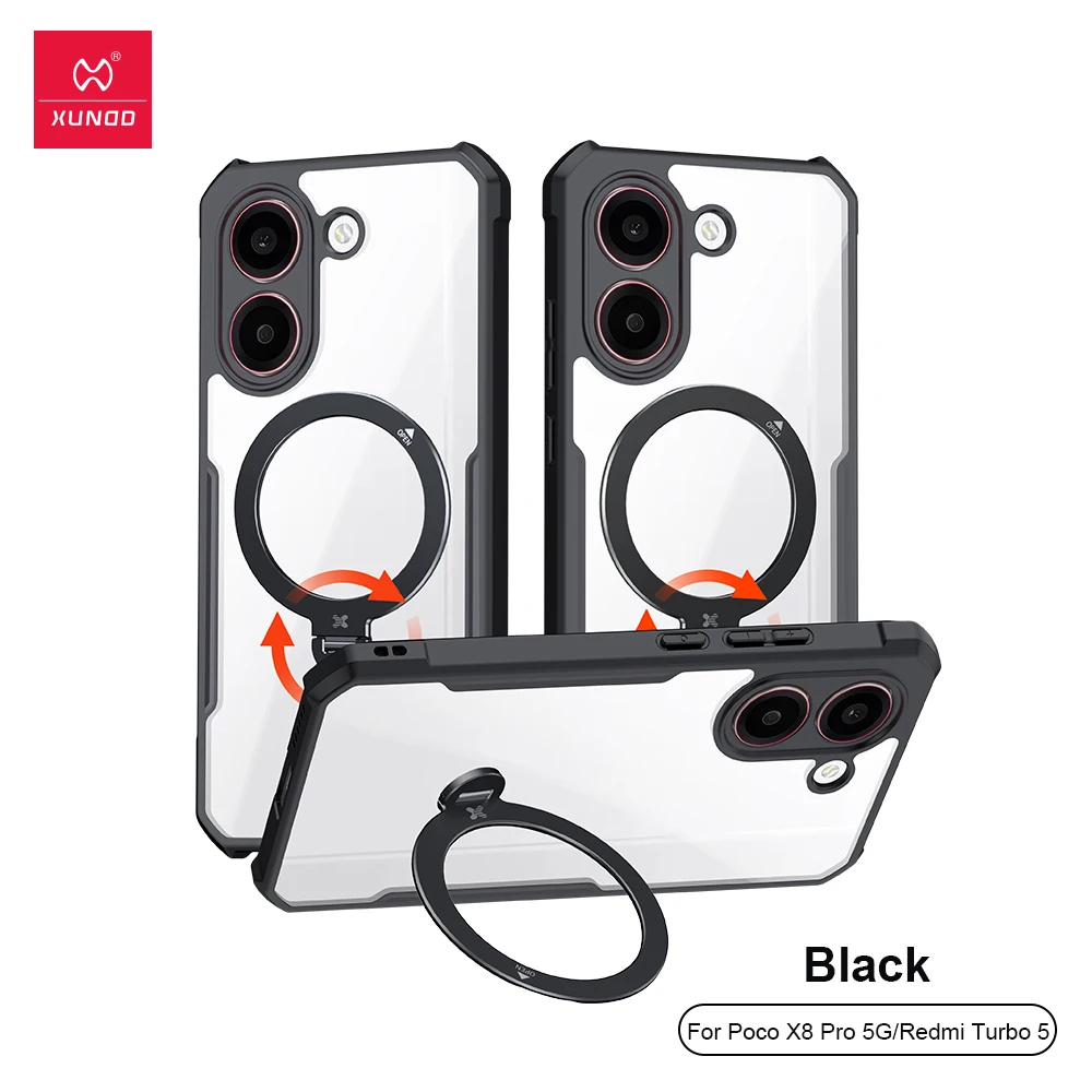 XUNDD Shockproof Clear Acrylic TPU Case with Airbag Corners & Camera Lens Protection