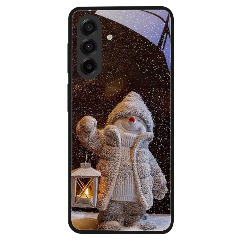 Festive Christmas Style Shockproof Tempered Glass Phone Case