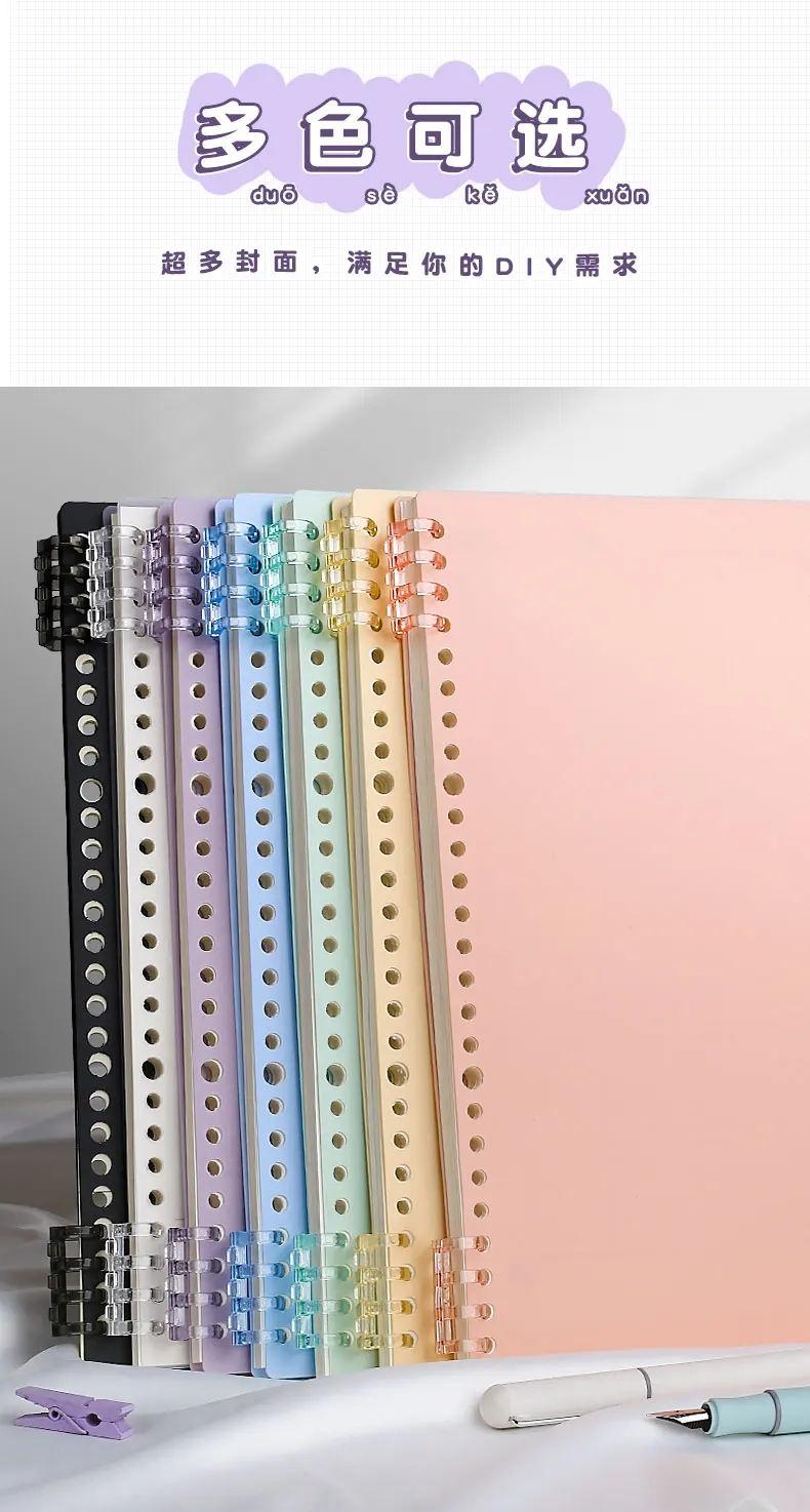 folhas buraco pasta transparente pp capa índice divisor separador notebook acessório artigos de papelaria útil