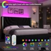 King Upholstered LED Bed Frame with 2 Storage Drawers, Velvet Platform Bed with Wingback Headboard, Solid Wooden Slats Support 4