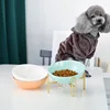 Cat Ceramic Food Water Bowls Small Dogs Nordic Drinking Eating Feeders With Stand Pet Elevated Feeding Supplies 4