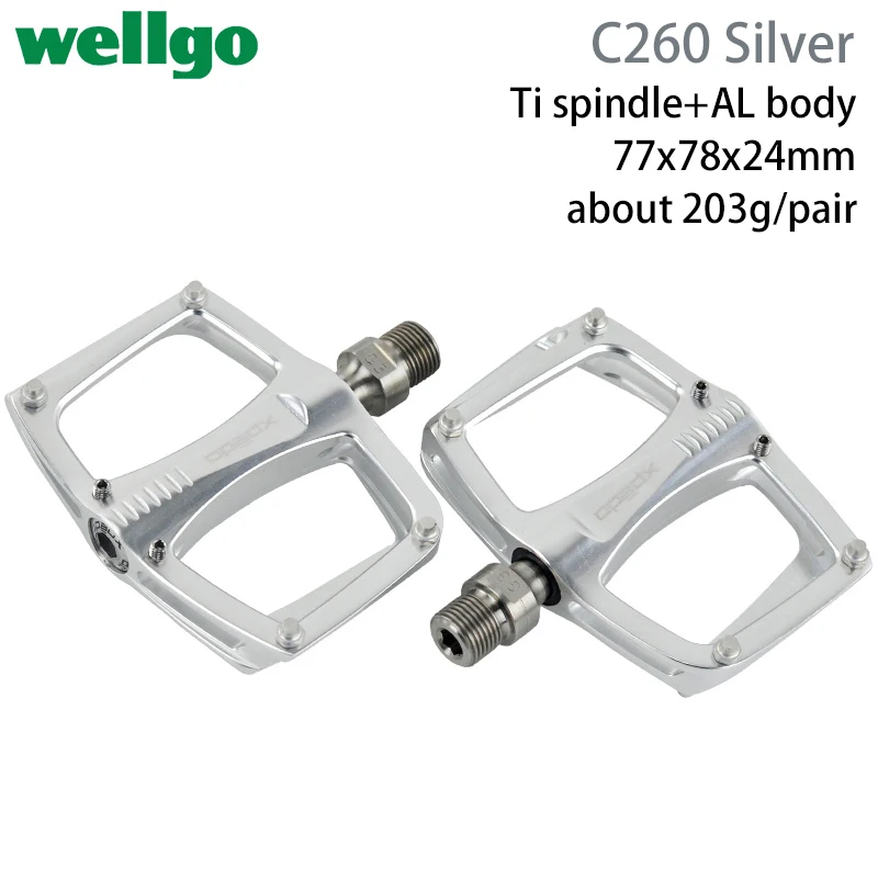 Pédales De Vélo Plates En Titane TiTo Ultraléger 9/16 - Noir Et Argent - Universelles