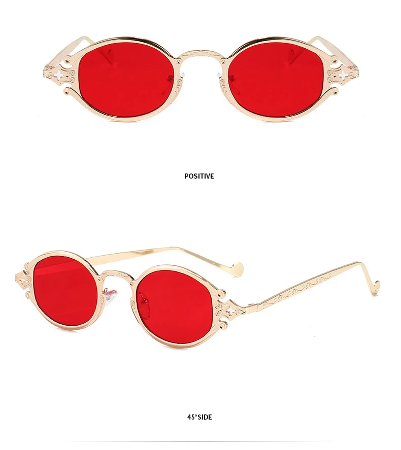 OEC CPO Vintage Kleine Oval Sonnenbrille Frauen Männer Marke Designer Mode Legierung Runde Sonnenbrille Weibliche Shades UV400 Brillen – Detail 10