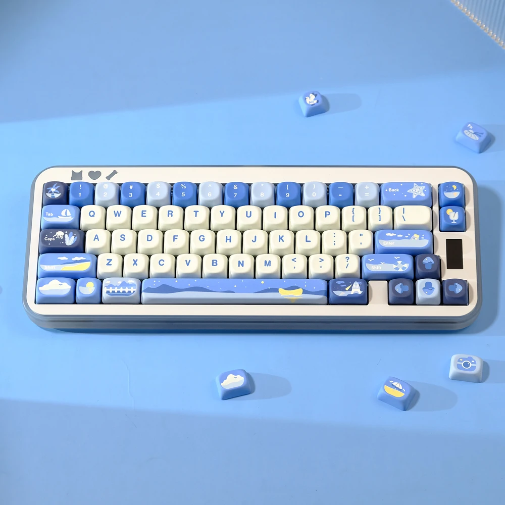 Teclado Mecânico Keycaps para mx Sublimação Dye Assista ao Tema do Mar Perfil Moa Pbt 61 67 68 75 87 980