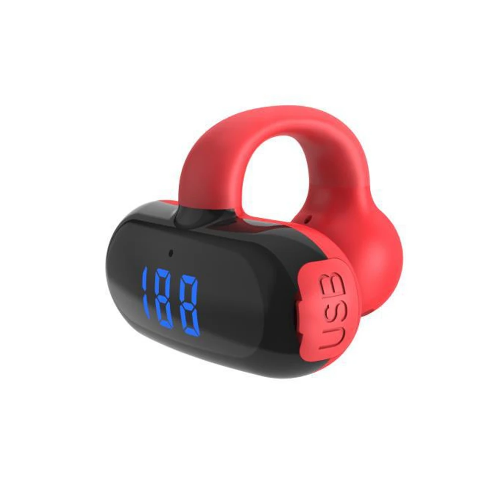 Bone Conduction Bluetooth Headset Clip on Ear Sports Wireless Bluetooth Headset Digital Display Bone Conduction Headset