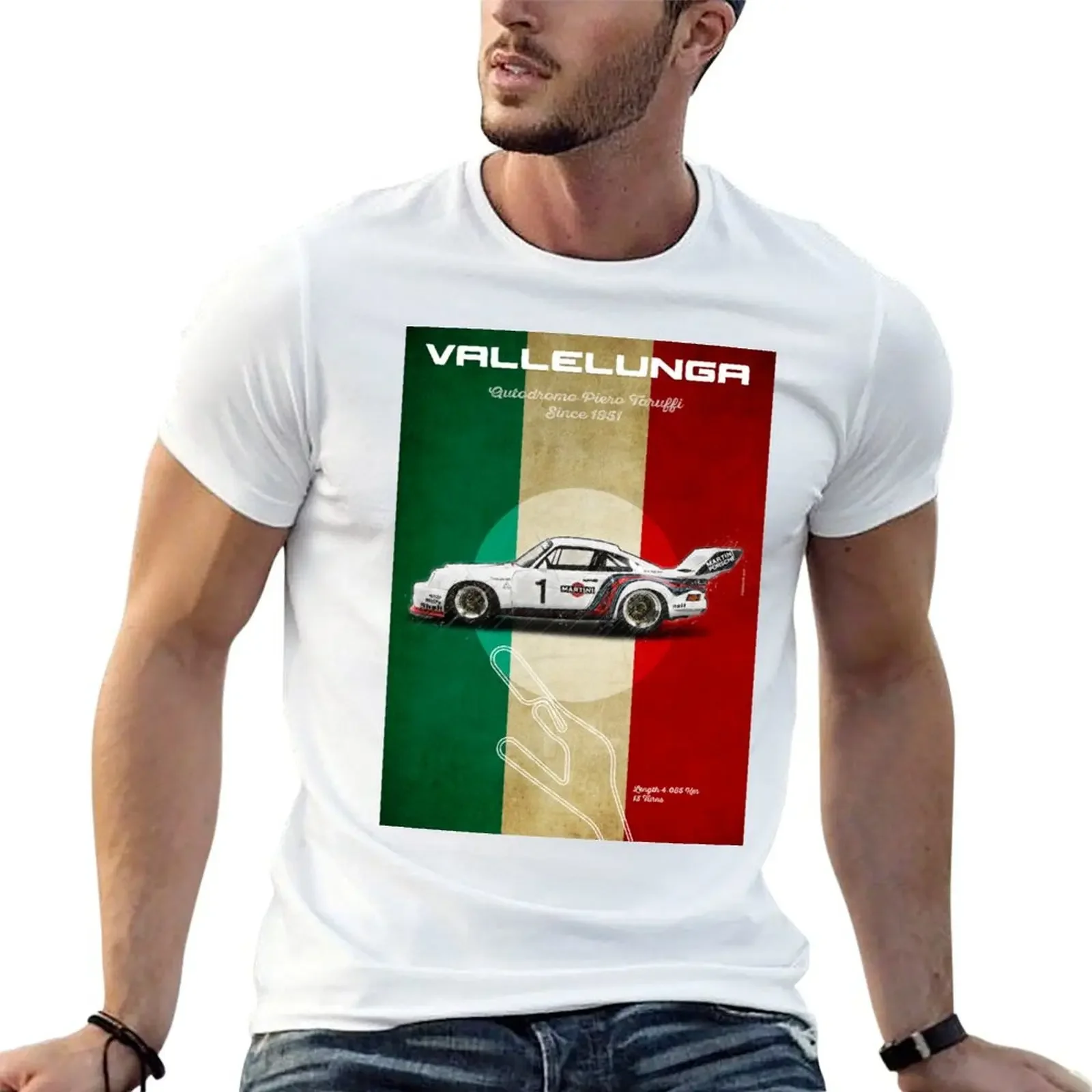 Vallelunga Racetrack Vintage T-shirt cute tops anime clothes graphics Men's clothing