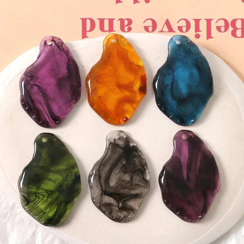 5pcs 홍콩 스타일 빈티지 잉크 얼룩 천공 특수 모양의 시트 DIY 수지 카보숑 액세서리 귀걸이 머리 장식