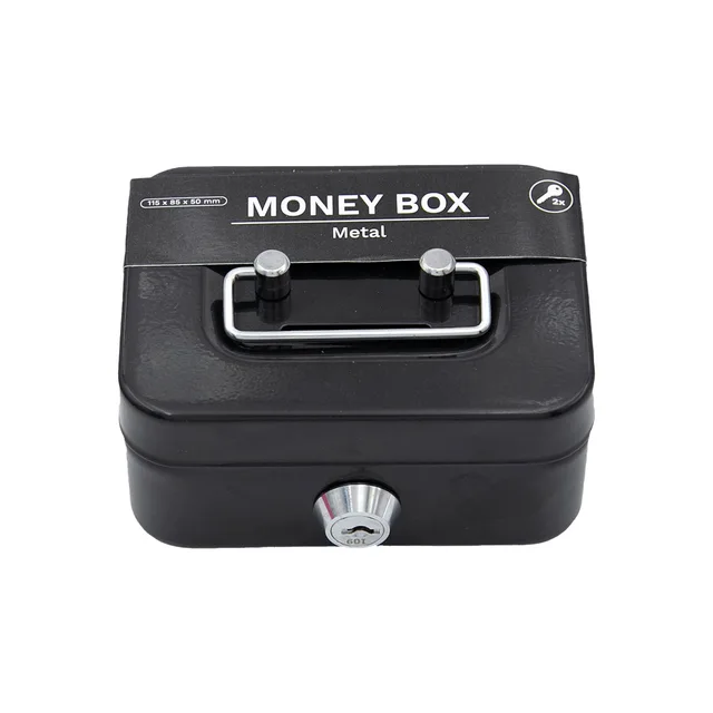 Mini Metal Cash Box Money Bank Change Security Box Portable Kids Coin With Lock Storage Money Tank Children Gift 3