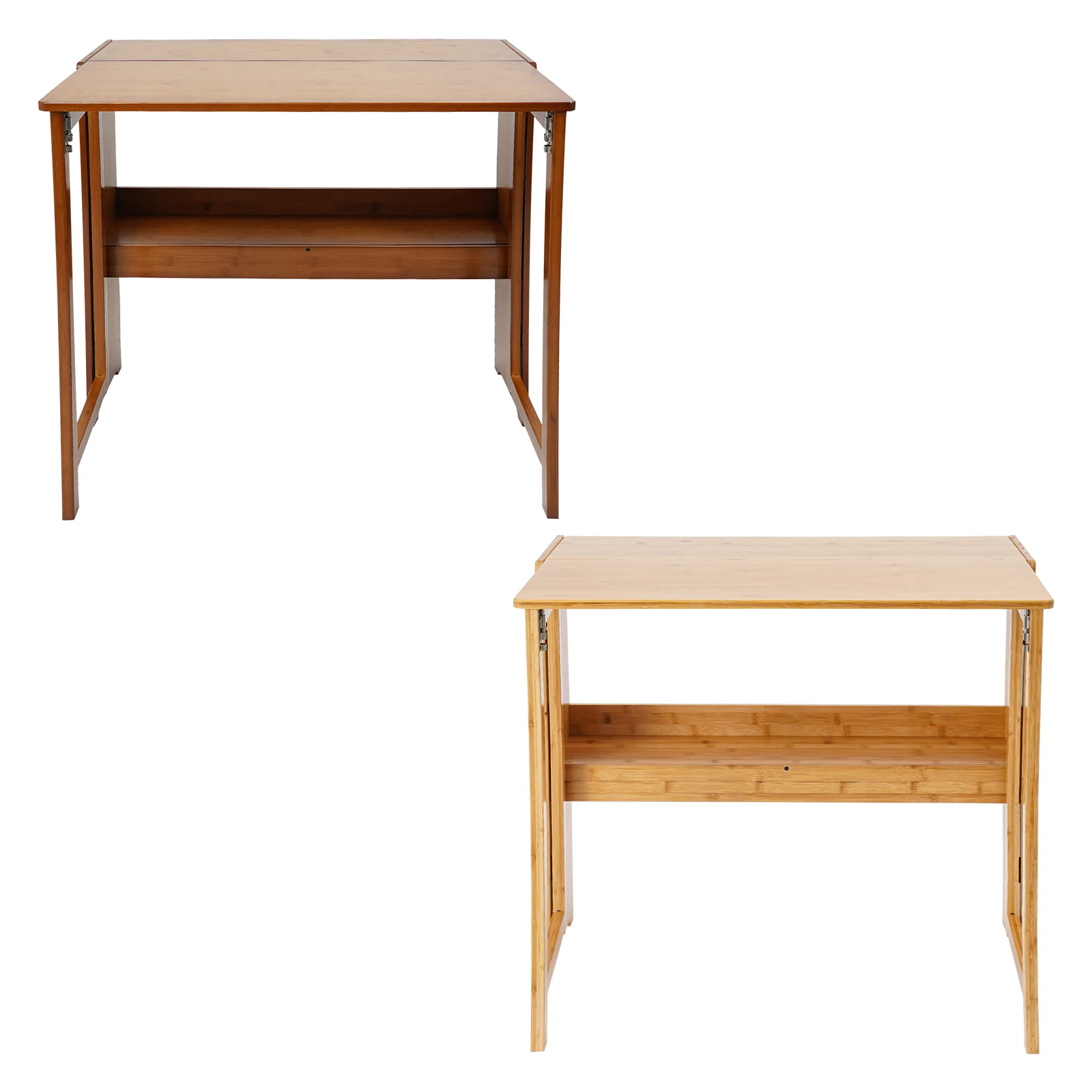 Holzfarbener/Brauner Klappbarer Schreibtisch Computertisch Studententisch Haushalt Kleiner Schreibtisch Schlafzimmer Nachttisch Schreib- und Arbeitsplatz – Detail 9