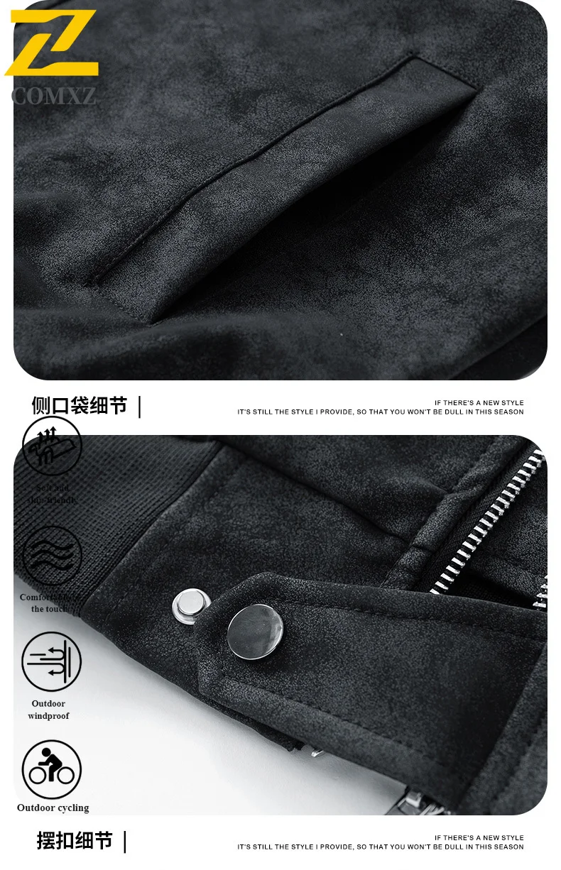 EiAO Windbreaker Vintage Baseball Coat Streetwear Washed Pilot jackets for man PU Leather Biker Coat  Waterproof Windproof 2025