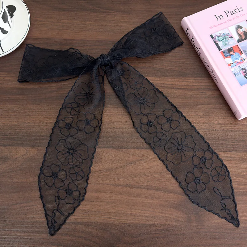 Super fairy lace headband women's versatile long bow tie hair rope forest style sweet tied hair ribbon long scarf waist belt