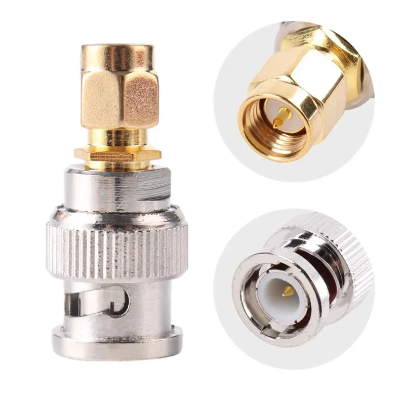 5PCS BNC Male Plug To SMA Male Connector Adapter RF Connectors For Wireless LAN Device CoaxialCable WiFi Ham or Handheld Radios