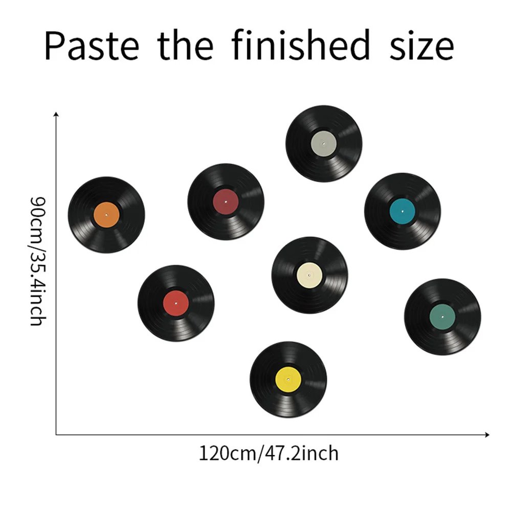 1 Set Vinyl Records Wall Stickers Record Decor Decal Music Aesthetic Signs Mural Home Restaurant Bar House Decoration Stickers