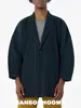 Miyake Pleated Cardigan Single Buttom Long Jacket Men Smart Causal Designer Loose Coats 1
