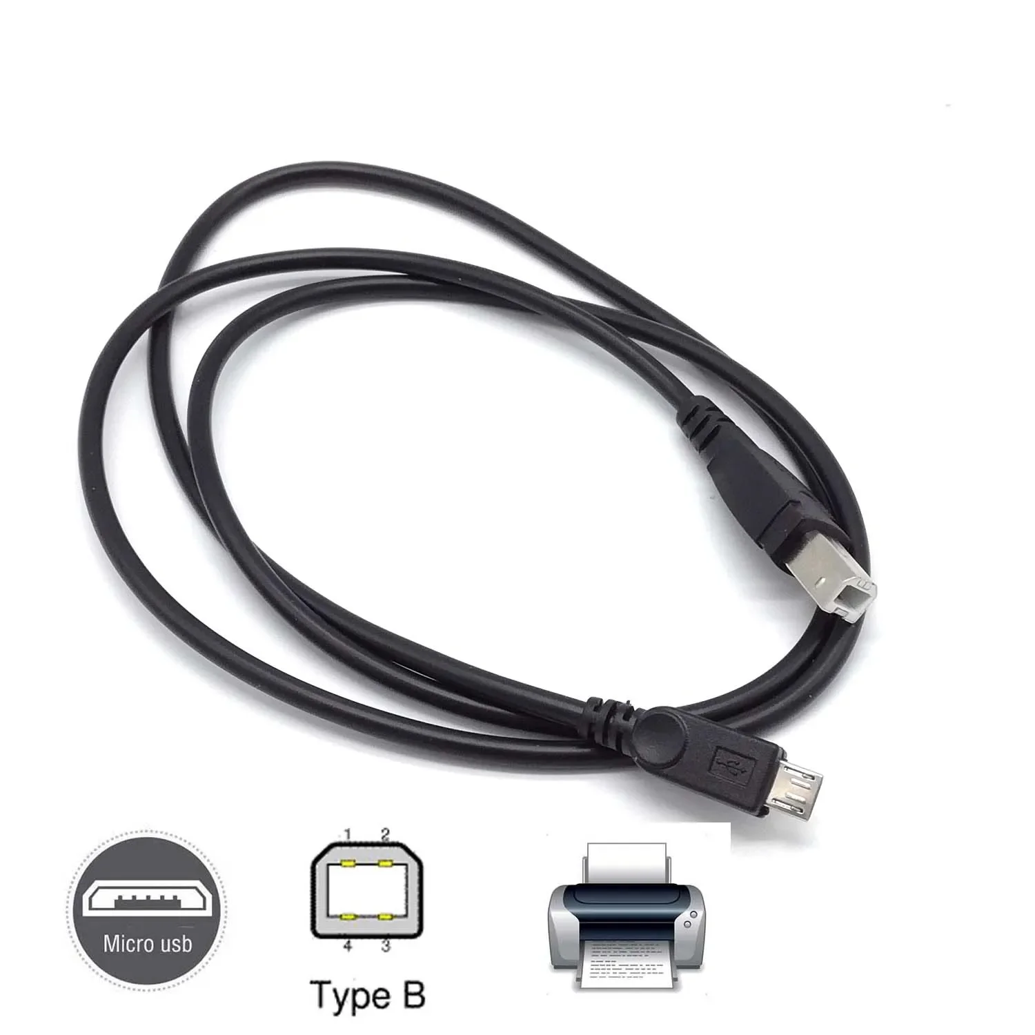 마이크로 usb 남성 USB 2.0 B 남성 데이터 OTG 케이블 코드 전화 프린터 스캐너 지원 스마트 폰 태블릿