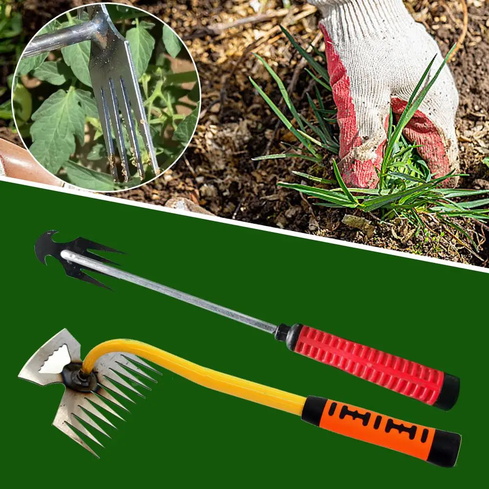 Manual Garden Weeder Durable Weeding Removal Rake Cultivating Planting Agriculture Backyard Planting Cultivating Weeder Gar B1D0 portable weeder hand weeder weed puller tool weed puller garden rake