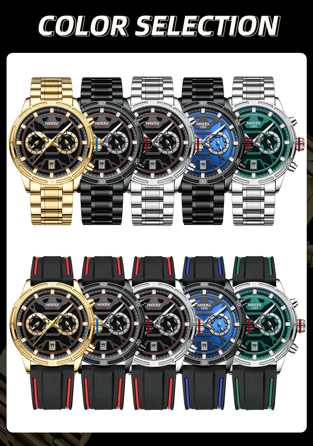 Quartz Watch with Luminous Display 2537 Nibosi