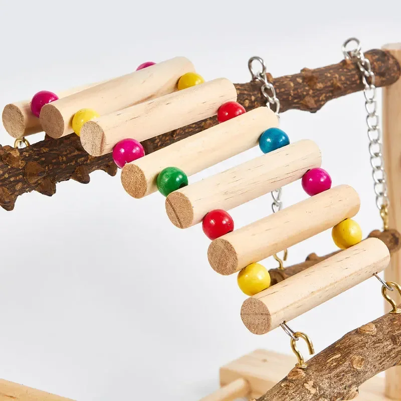 Parrot Interactive Amusement Park Parrot Training Solid Wood Station Stand Pole Bird Supplies Bird Rack Stand Stick