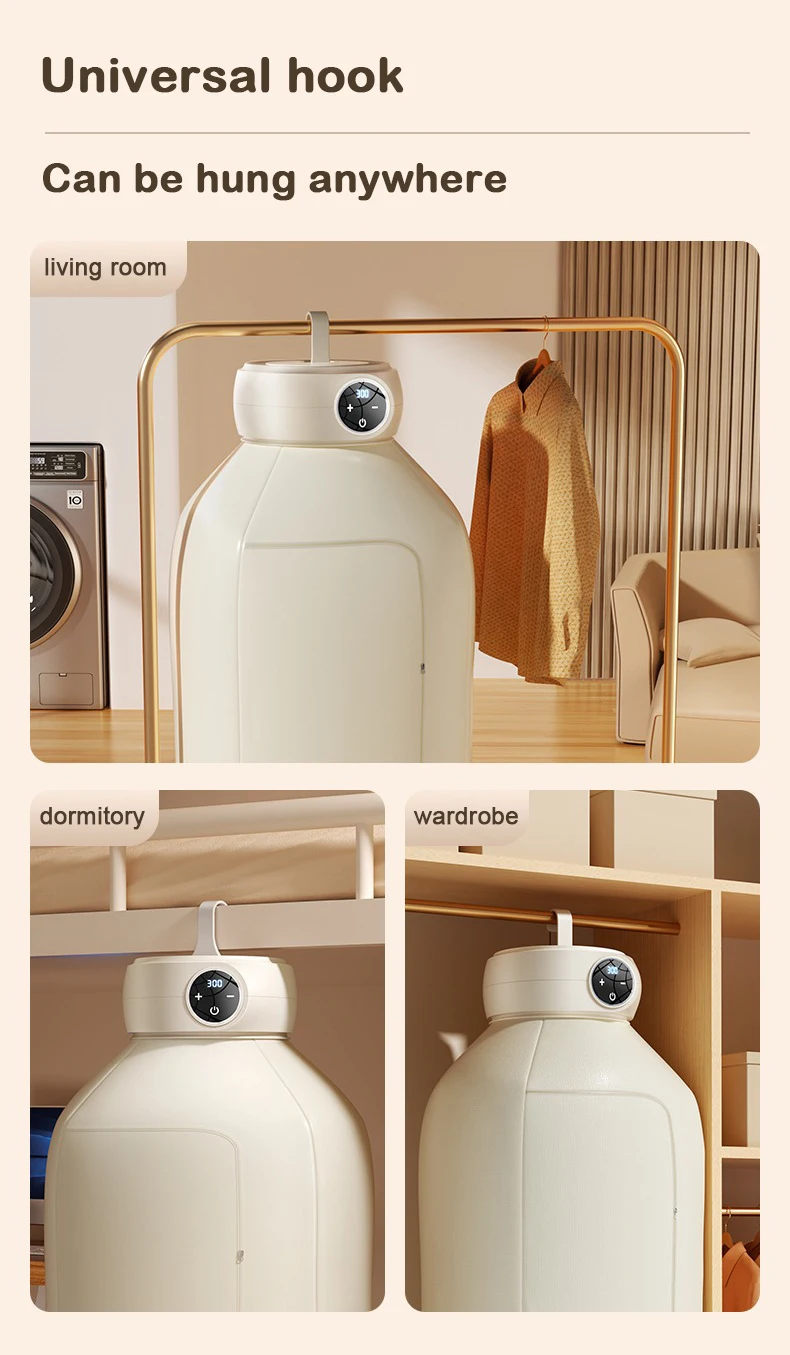 DMWD Folded Electric Clothes Dryer Smart Drying Rack Hang Ultraviolet Dryer Machine Portable Home Travel Warm Laundry 220V