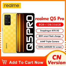 realme Q5 Pro 8GB 256GB Smartphone 80W Snapdragon 870 5G 6.62'' AMOLED Display 120Hz 64MP Triple Cameras 5000mAh CN Veriosn