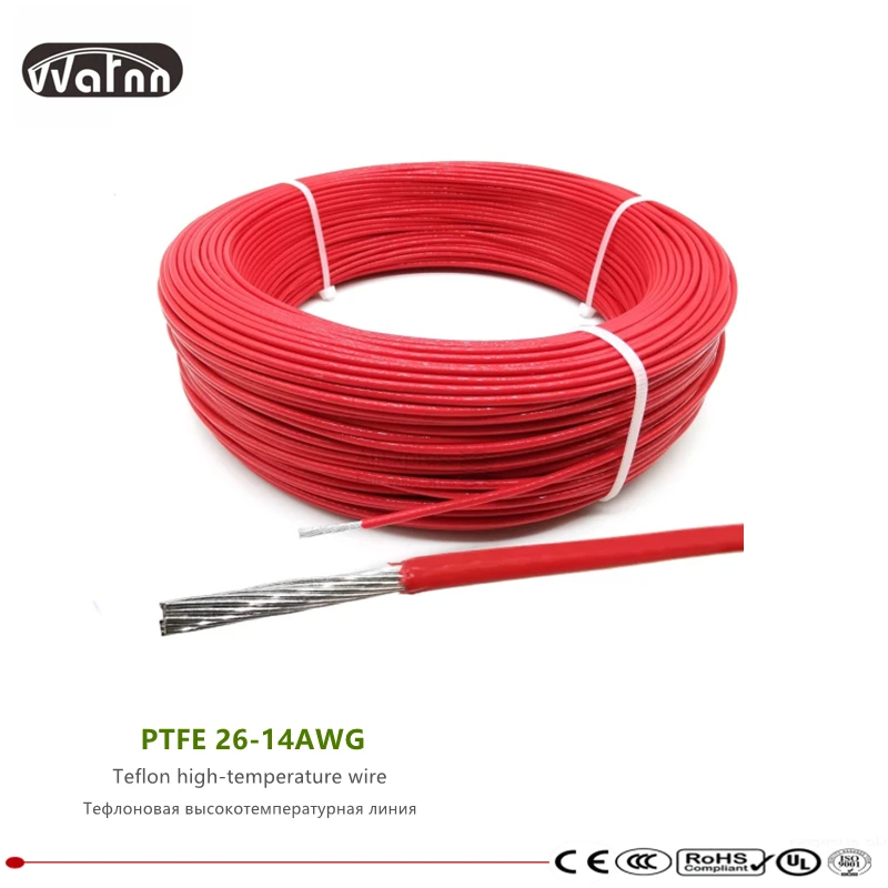 Ptfe Ff461 26 a 14awg Fio Resistente a Altas Temperaturas Cabo de Cobre Galvanizado Linha Elétrica Linha de Conexão do Motor Veículo