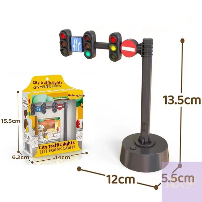 어린이를위한 1Pc 정지 신호등 퍼즐 장난감 모델, 소리 및 빛 액세서리가있는 안전 학습 도구