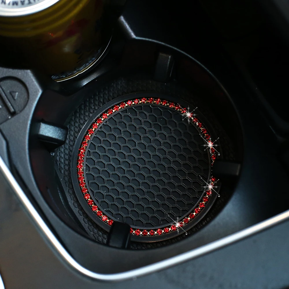 Rhinestone Car Water Cup Bottle Holder Anti-slip Mat Pad Silica Gel Non-slip Car Mat Mini Cooper Alfa Romeo Interior