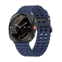 Silicone Breathable Smart Watch Strap - Universal Fit Wristband Bracelet for Galaxy Watch 7 Ultra (Blue)