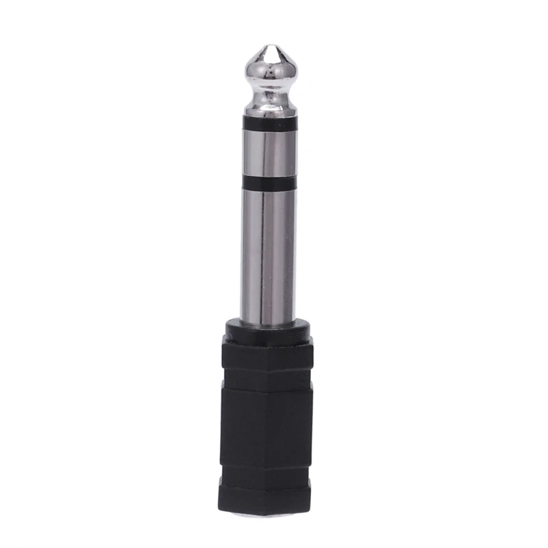 12 Pieces Headphone Adapter 6.35 Mm Male To 3.5 Mm Female Stereo Audio Earphone Jack Adapter, Black/Gold Plated