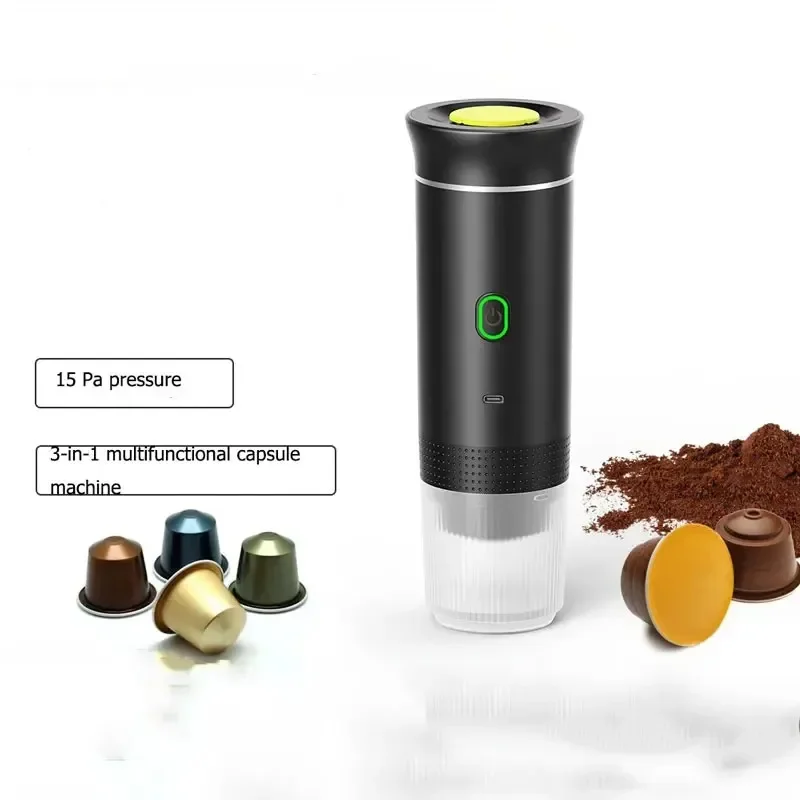 Portable Wireless Espresso Coffee Maker Electric Coffee Machine Automatic Heating 19Bar Fit Nespresso Capsule Pods Ground Coffee