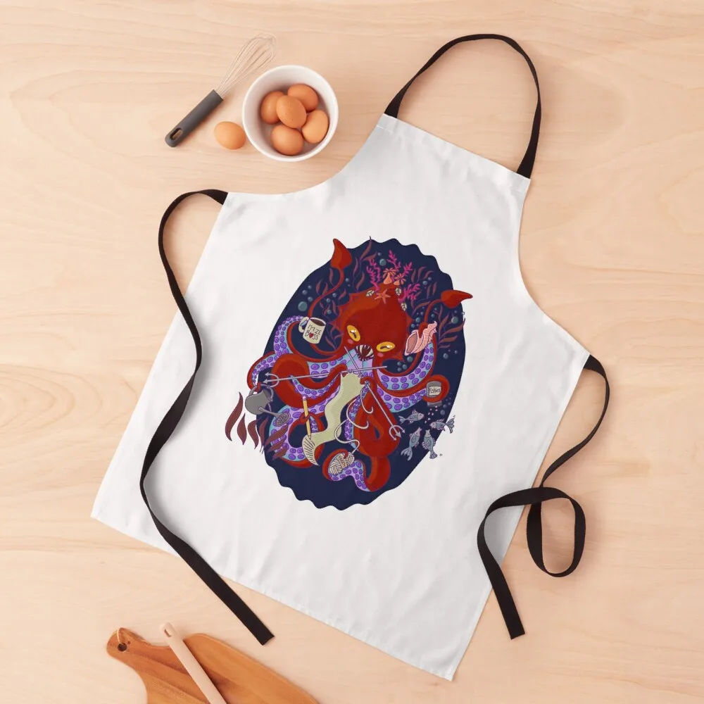 

Release the Kraken !! Apron Chef Uniform Women Apron For Cosmetologist Apron Kitchen Man
