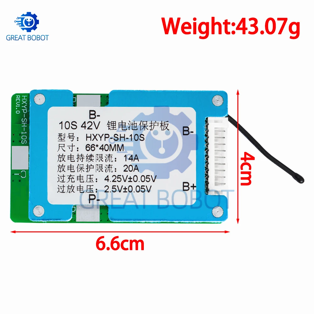 Scheda di protezione batteria al litio 18650 con cella ai polimeri BMS BS 10S 42V 15A con controllo della temperatura integrato dell'equilibrio - Image 2