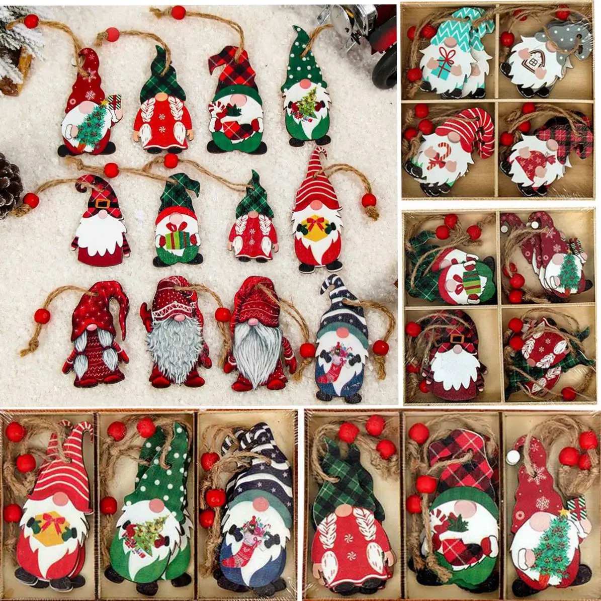Christmas Wooden Pendant Merry Christmas Tree Decoration for Home Ornament Xmas Navidad Gifts Happy New Year
