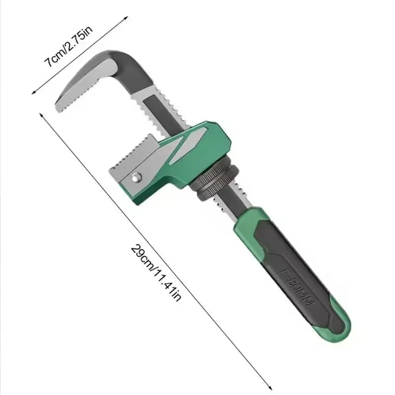 12-Inch Ratchet Adjustable Wrench - Self-Tightening Multi-Function Bathroom Plumbing Tool With Large Opening