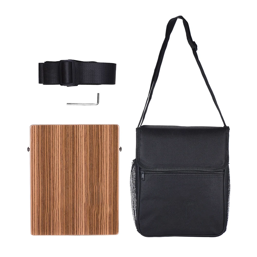 GECKO C-68Z Portable Traveling Cajon Box Drum Hand Drum Wood Percussion Instrument with Strap Carrying Bag