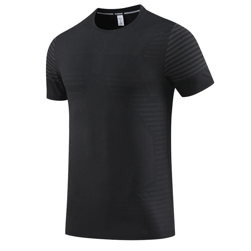 

Mens Running Sports T Shirts Fitness Training Spandex Summer Quick Dry Print Short Sleeve Workout Causal Exercise Breathable Tee