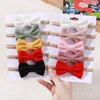 5Pcs/Set Elastic Baby Headband Solid Corduroy Ribbon Baby Bows Headscarf Hairband Newborn Cute Knitted Headband Hair Accessories 4
