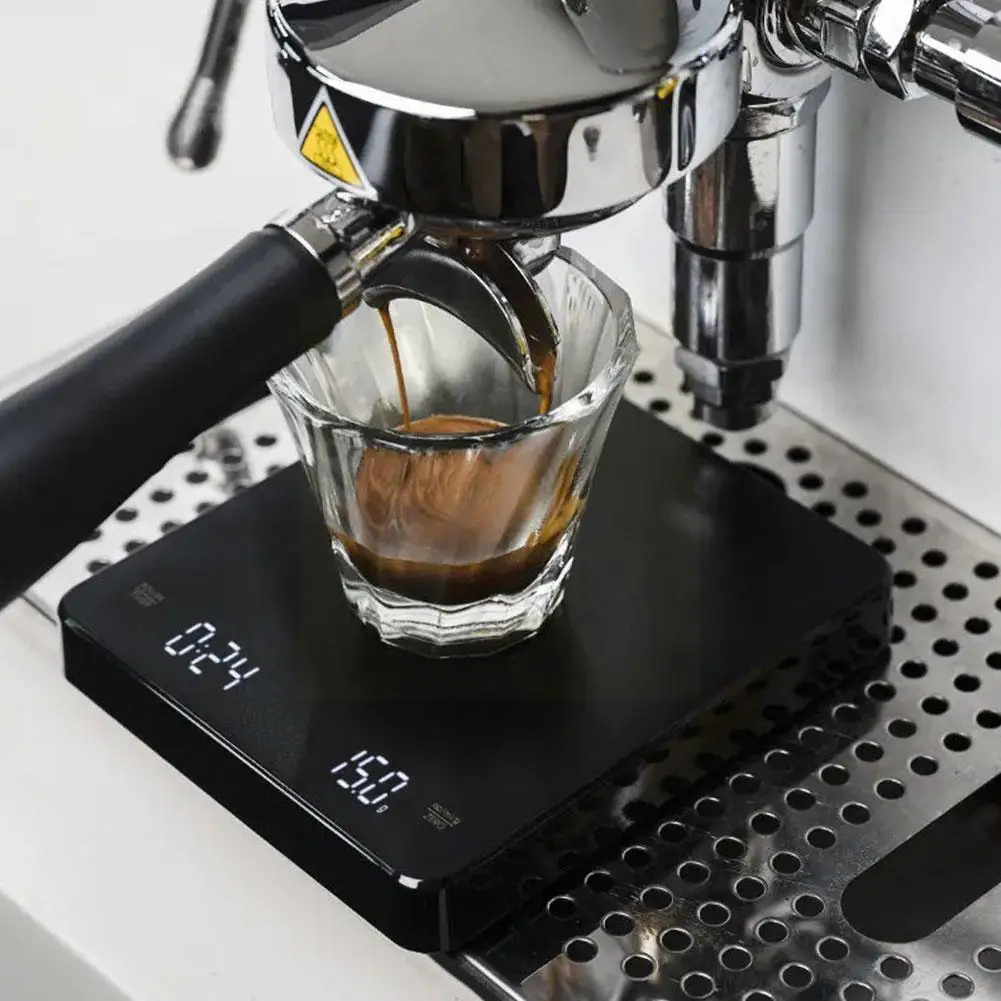 

Electric Smart Coffee Scale Kitchen Food Scale Digital Electronic Jewelry Household Weigh with Mini Scale Timer Precision S I7T6