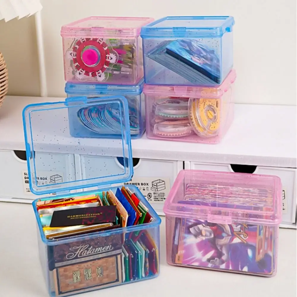 Transparent Plastic Storage Box Rectangular Shape Jewelry Container Collection Box Small Card Holder Dust-proof Cards Box 3