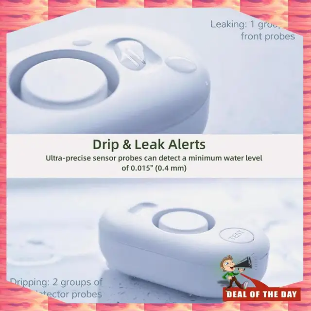 24-Hour Delivery Water Leak Detector Sensor Alarm: Home Water Flooding Monitor Smart Sink Overflow Monitoring Warning For Baseme 4