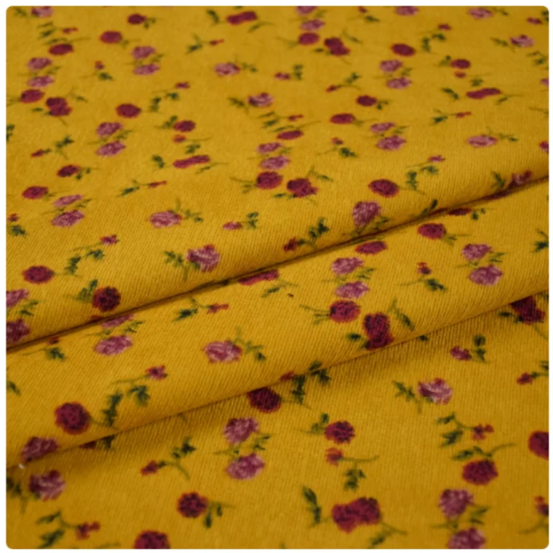 【AAKE】FLOWER CORDUROY PT Floral Pinwale Corduroy in E - KOKKA – Fiddlehead Artisan Supply
